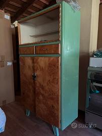 Credenza vintage in legno e radica