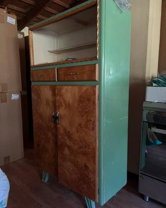 Credenza vintage in legno e radica