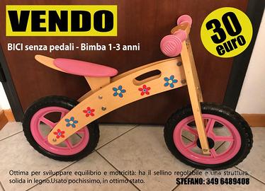 Bici senza pedali - Bimba 1-3 anni