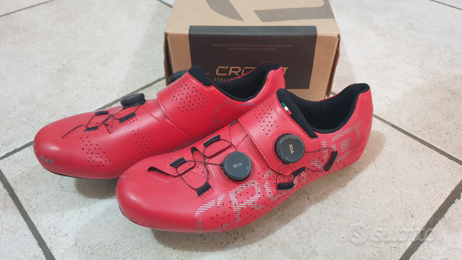 Scarpe on sale ciclismo rosse