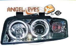 Gruppi ottici anteriori angel eyes cromo AUDI A4