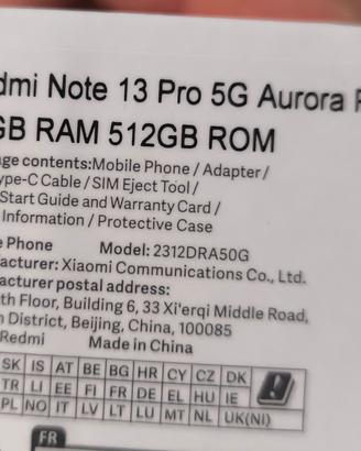 Xiaomi redmi note 13 pro 5G   12g/512g