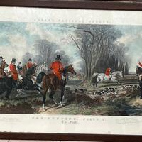 Stampa inglese d’epoca “caccia alla volpe “