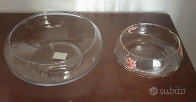 Ciotole Vetro Decorate Fiori