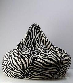 Poltrona Pouff in poliestere Zebrato Sacco Puff