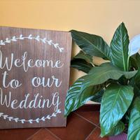 Cartello di benvenuto al matrimonio