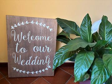 Cartello di benvenuto al matrimonio