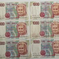 6 Banconote Lire 1000