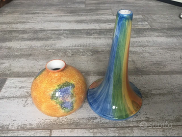 2 vasi decorativi dipinti a mano da Marini