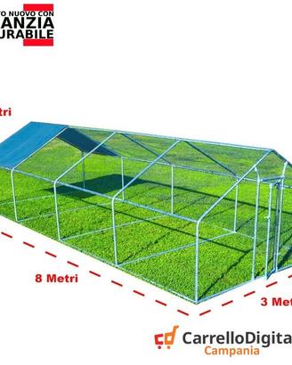Recinto per Galline 3x8m x h 2 m – 24 mq – azzurro