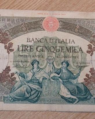 Italia banconota da 5.000 lire del 1959 
