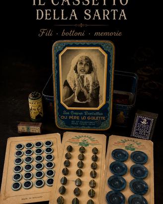 Antico set merceria sartoria d’epoca bottoni