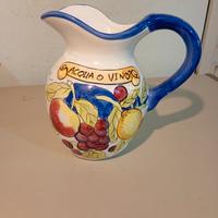 Brocca ceramica acqua  vino vintage Dipinta a Mano