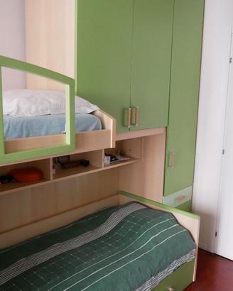 Cameretta completa Ikea con 3 letti a castello