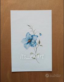Stampa Fine Art Fiore di lino Blu