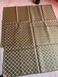 Coppia Di Runner  In Broccato - Verde Salvia e Oro