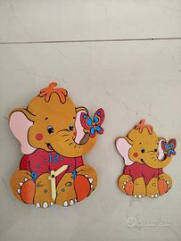 Elefantini decorazione parete cameretta bimbi