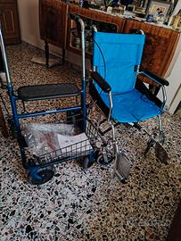 Sedia a rotelle e girello per anziani
