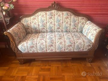 divano Luigi Filippo in legno di noce