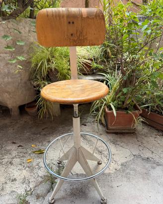 Sgabello da officina vintage