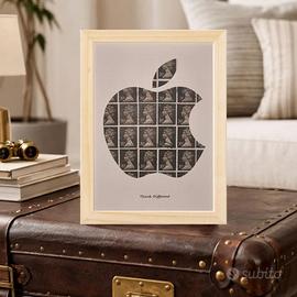 Think Different - Quadro logo Apple su francobolli
