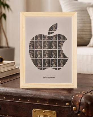 Think Different - Quadro logo Apple su francobolli