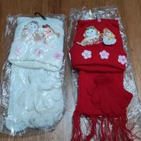 Tris guanti sciarpa e cappello per bimba