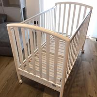 Lettino con materasso bambino neonato Pali legno