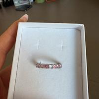 Anello veretta rosa argento 925