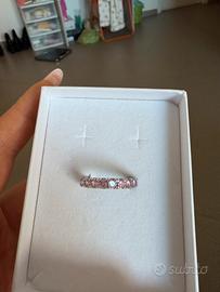 Anello veretta rosa argento 925