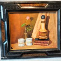 quadro vintage con cornice guilloche 