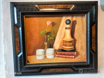 quadro vintage con cornice guilloche 