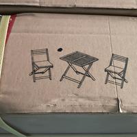 Tavolo legno acacia da esterno con 2 sedie - Nuovo