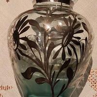 Vasetto vintage in vetro alginato in argento