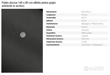 PIATTO DOCCIA 80x140