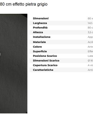 PIATTO DOCCIA 80x140