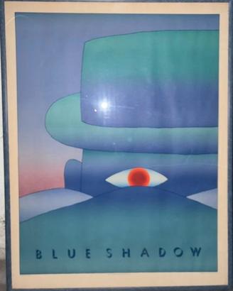 poster "blue shadow" di Folon con cornice 80x60