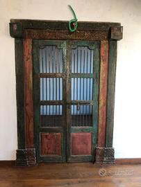 Porta indiana antica in legno / arredamento etnico