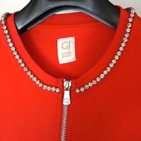 Felpa Gaudi elasticizzata con strass sul girocollo