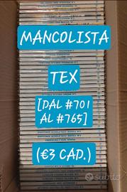 Mancolista Tex [#701-#765, €3 cad.]