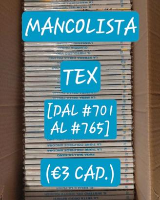 Mancolista Tex [#701-#765, €3 cad.]