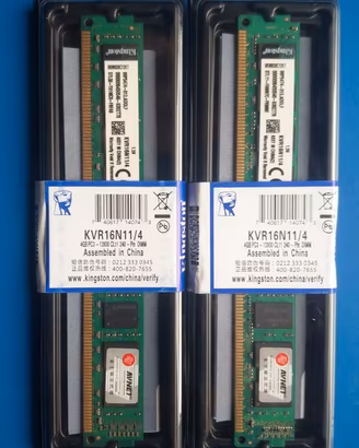 MEMORIE RAM KINGSTON 8 GB (2 x 4 GB) DDR3 1600 MHz