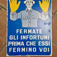 cartello segnaletico anni 60