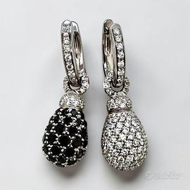 Orecchini Chantecler oro e diamanti/diamanti neri