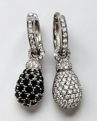 Chantecler orecchini oro e diamanti/diamanti neri