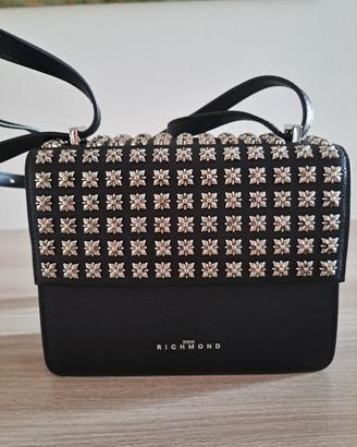 Borsa Richmond pelle nera con borchie