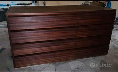 cassettiera in legno con 8 cassetti 
