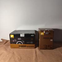 Nikon D3400 18-55vr kit+35mm f/1.8G DX