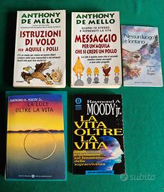 5 libri vari di filosofia New Age Moody, De Mello