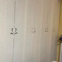 quattro tende a pannello in misto lino con binario